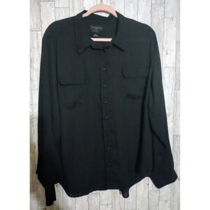Investments II Blouse Sheer Lightweight Career Wear Long Sleeve Size 2X‎